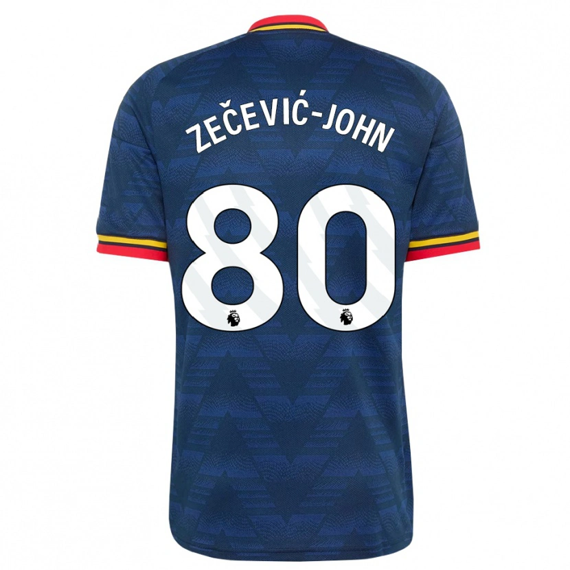 Danxen Kvinder Louis Zečević-John #80 Midnatsblå Gul Rød Udebane Spillertrøjer 2026/27 Trøje T-Shirt