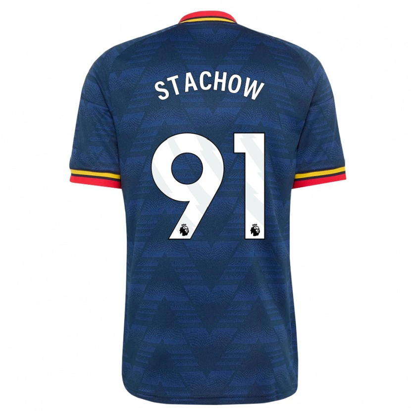 Danxen Kvinder Patrick Stachow #91 Midnatsblå Gul Rød Udebane Spillertrøjer 2026/27 Trøje T-Shirt
