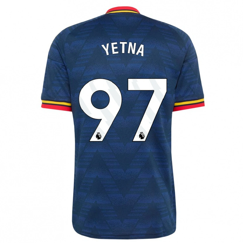 Danxen Kvinder Mikael Yetna #97 Midnatsblå Gul Rød Udebane Spillertrøjer 2026/27 Trøje T-Shirt