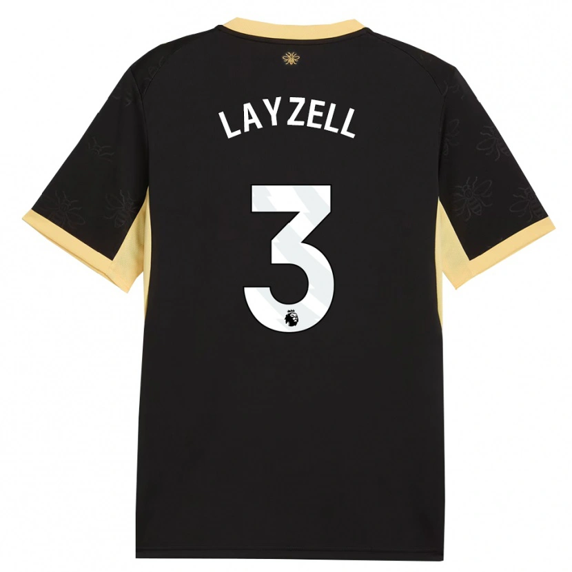 Danxen Kvinder Naomi Layzell #3 Sort Gul Udebane Spillertrøjer 2026/27 Trøje T-Shirt