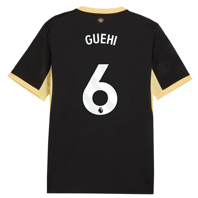 Danxen Kvinder Marc Guéhi #6 Sort Gul Udebane Spillertrøjer 2026/27 Trøje T-Shirt