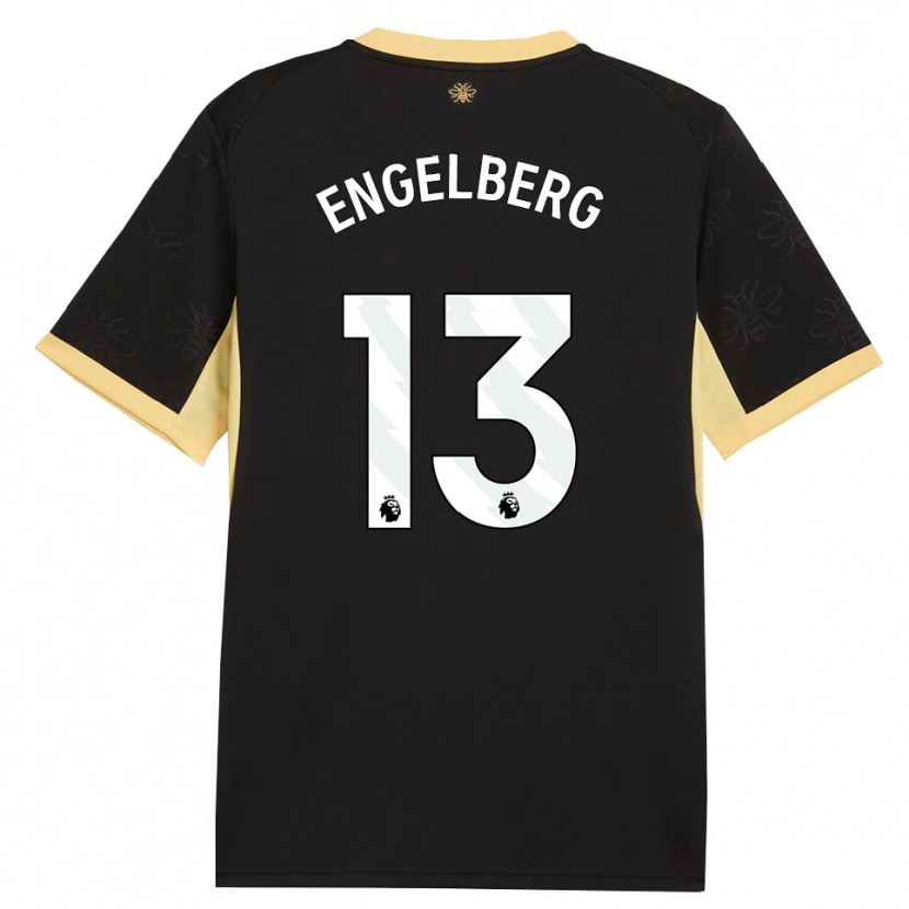 Danxen Kvinder Stavros Engelberg #13 Sort Gul Udebane Spillertrøjer 2026/27 Trøje T-Shirt