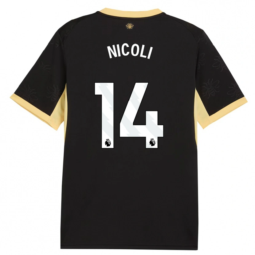 Danxen Kvinder Kerolin Nicoli #14 Sort Gul Udebane Spillertrøjer 2026/27 Trøje T-Shirt