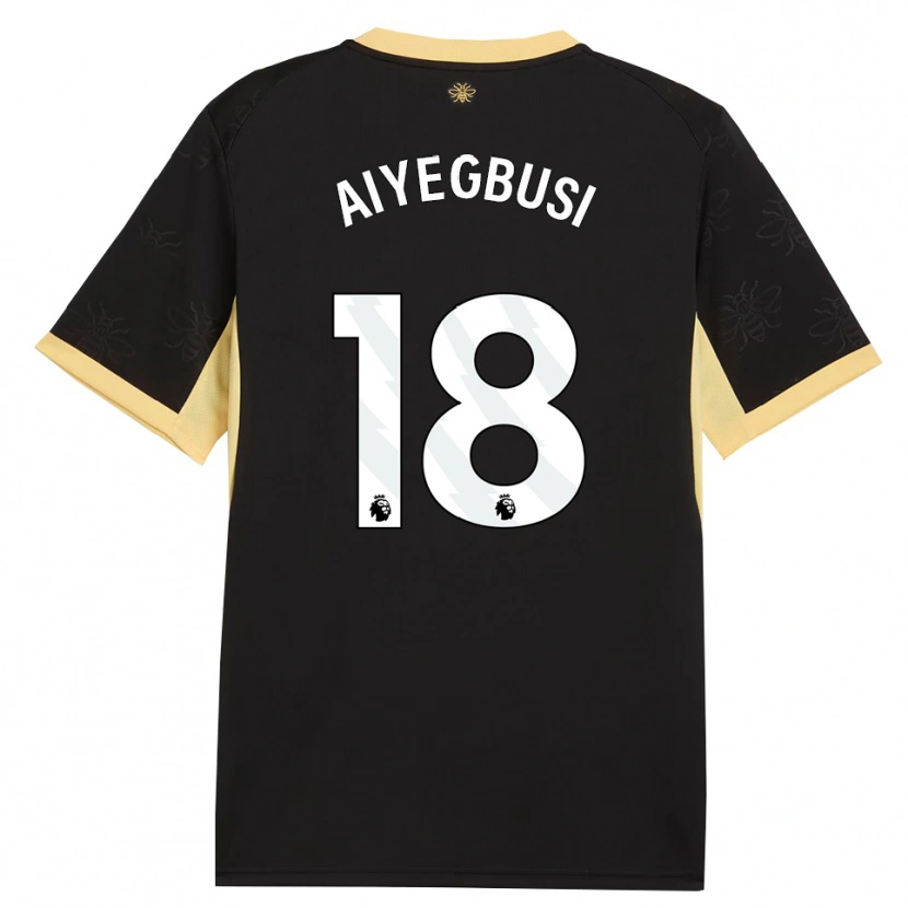 Danxen Kvinder Tirenioluwa Aiyegbusi #18 Sort Gul Udebane Spillertrøjer 2026/27 Trøje T-Shirt