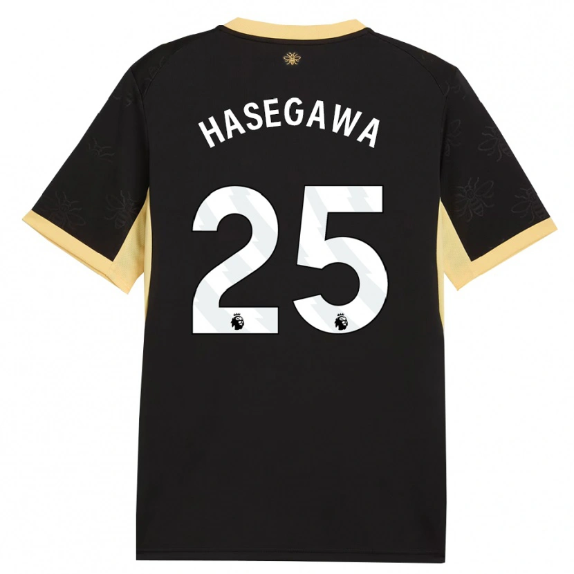 Danxen Kvinder Yui Hasegawa #25 Sort Gul Udebane Spillertrøjer 2026/27 Trøje T-Shirt