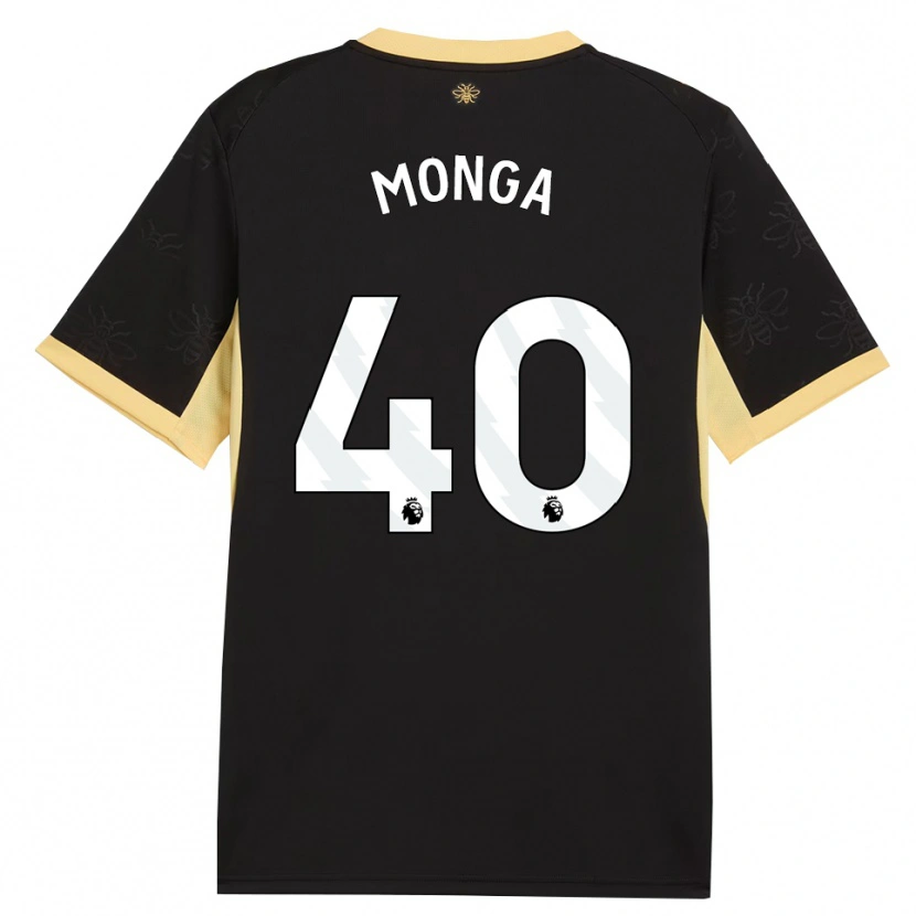 Danxen Kvinder Jeremy Monga #40 Sort Gul Udebane Spillertrøjer 2026/27 Trøje T-Shirt