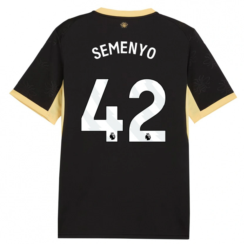 Danxen Kvinder Antoine Semenyo #42 Sort Gul Udebane Spillertrøjer 2026/27 Trøje T-Shirt