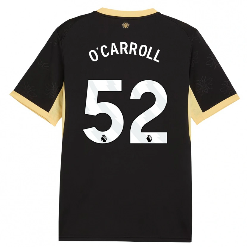 Danxen Kvinder Eve O'carroll #52 Sort Gul Udebane Spillertrøjer 2026/27 Trøje T-Shirt