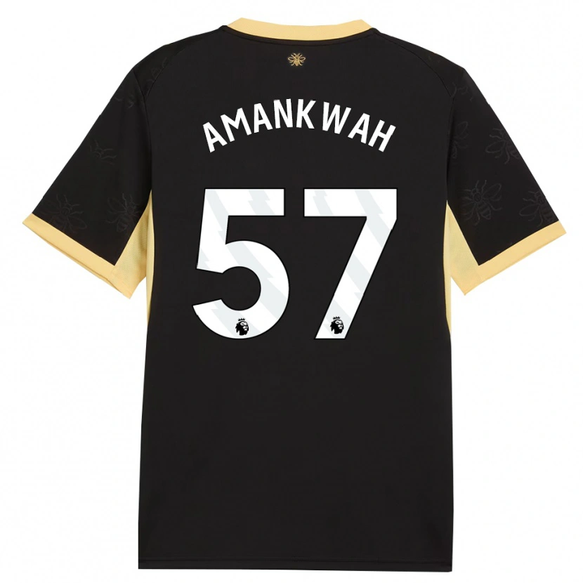 Danxen Kvinder Yeboah Amankwah #57 Sort Gul Udebane Spillertrøjer 2026/27 Trøje T-Shirt
