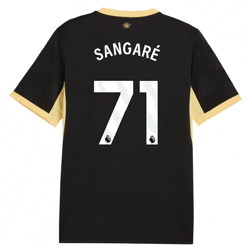 Danxen Kvinder Mahamadou Sangaré #71 Sort Gul Udebane Spillertrøjer 2026/27 Trøje T-Shirt
