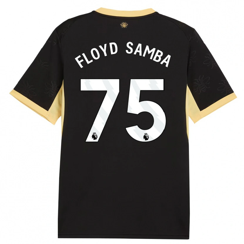 Danxen Kvinder Floyd Samba #75 Sort Gul Udebane Spillertrøjer 2026/27 Trøje T-Shirt