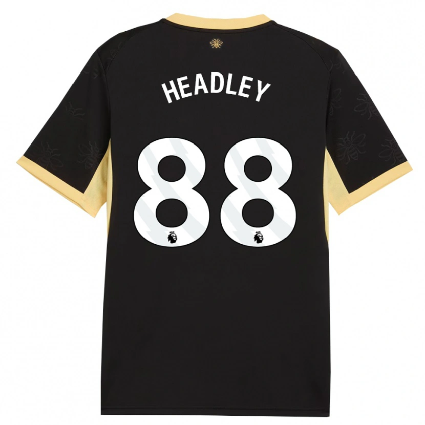 Danxen Kvinder Dante Headley #88 Sort Gul Udebane Spillertrøjer 2026/27 Trøje T-Shirt