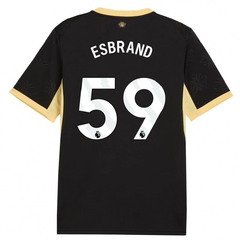 Danxen Kvinder Josh Wilson-Esbrand #59 Sort Gul Udebane Spillertrøjer 2026/27 Trøje T-Shirt