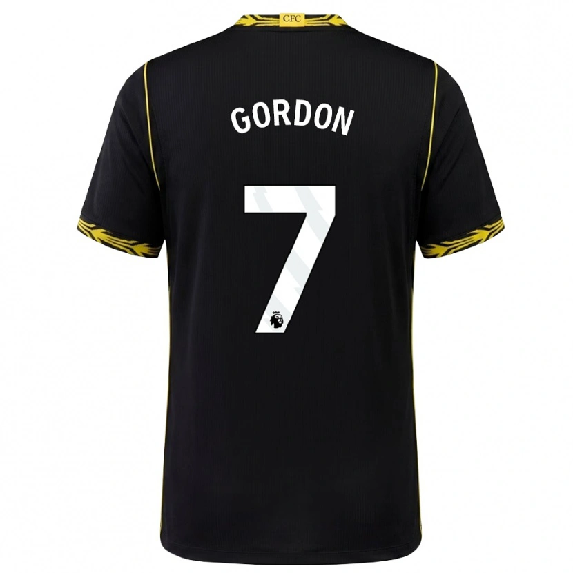 Danxen Kvinder Sol Gordon #7 Sort Gul Udebane Spillertrøjer 2026/27 Trøje T-Shirt