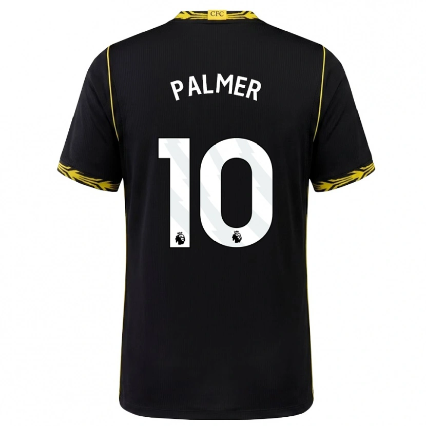 Danxen Kvinder Cole Palmer #10 Sort Gul Udebane Spillertrøjer 2026/27 Trøje T-Shirt