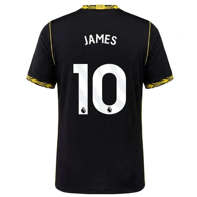 Danxen Kvinder Lauren James #10 Sort Gul Udebane Spillertrøjer 2026/27 Trøje T-Shirt