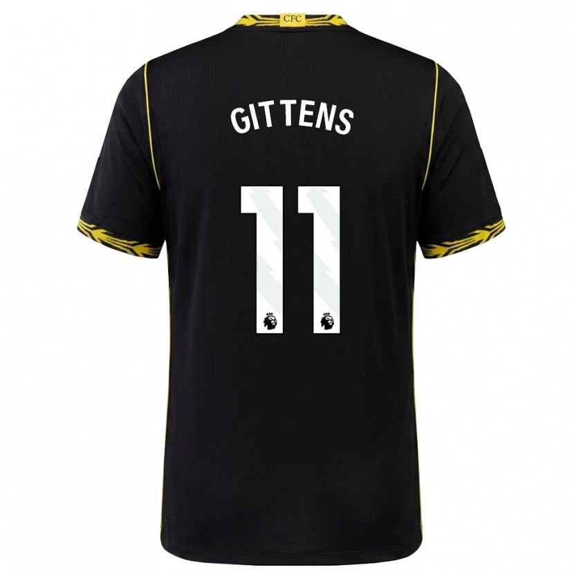 Danxen Kvinder Jamie Gittens #11 Sort Gul Udebane Spillertrøjer 2026/27 Trøje T-Shirt