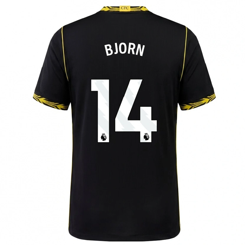 Danxen Kvinder Nathalie Björn #14 Sort Gul Udebane Spillertrøjer 2026/27 Trøje T-Shirt