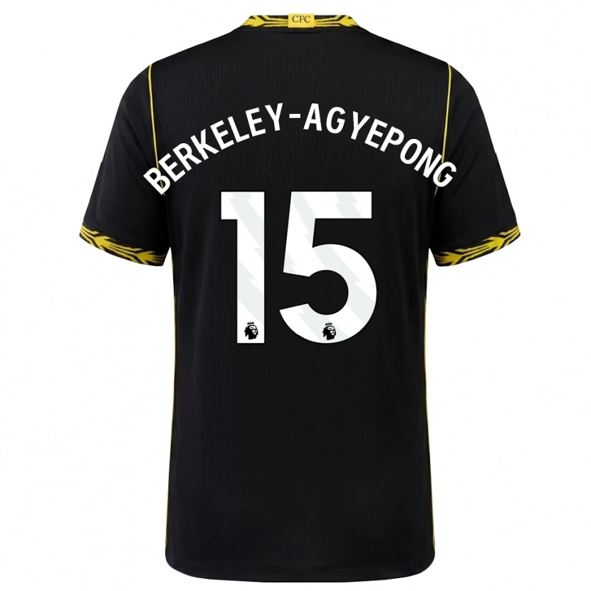 Danxen Kvinder Jeremiah Berkeley-Agyepong #15 Sort Gul Udebane Spillertrøjer 2026/27 Trøje T-Shirt