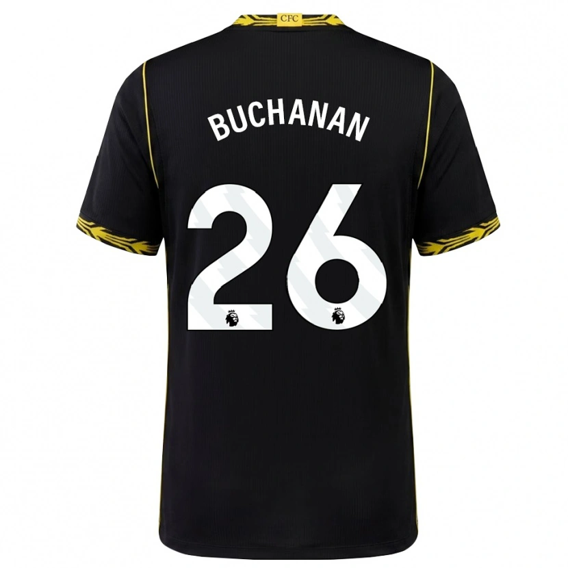 Danxen Kvinder Kadeisha Buchanan #26 Sort Gul Udebane Spillertrøjer 2026/27 Trøje T-Shirt