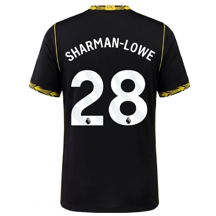 Danxen Kvinder Teddy Sharman-Lowe #28 Sort Gul Udebane Spillertrøjer 2026/27 Trøje T-Shirt