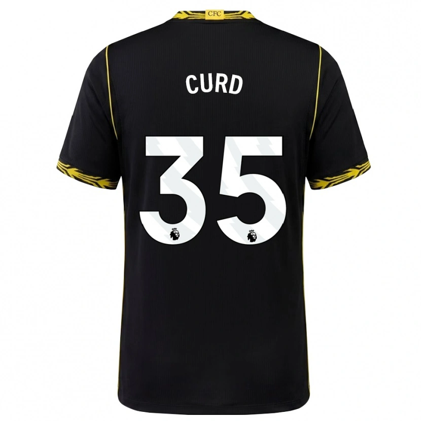 Danxen Kvinder Ted Curd #35 Sort Gul Udebane Spillertrøjer 2026/27 Trøje T-Shirt