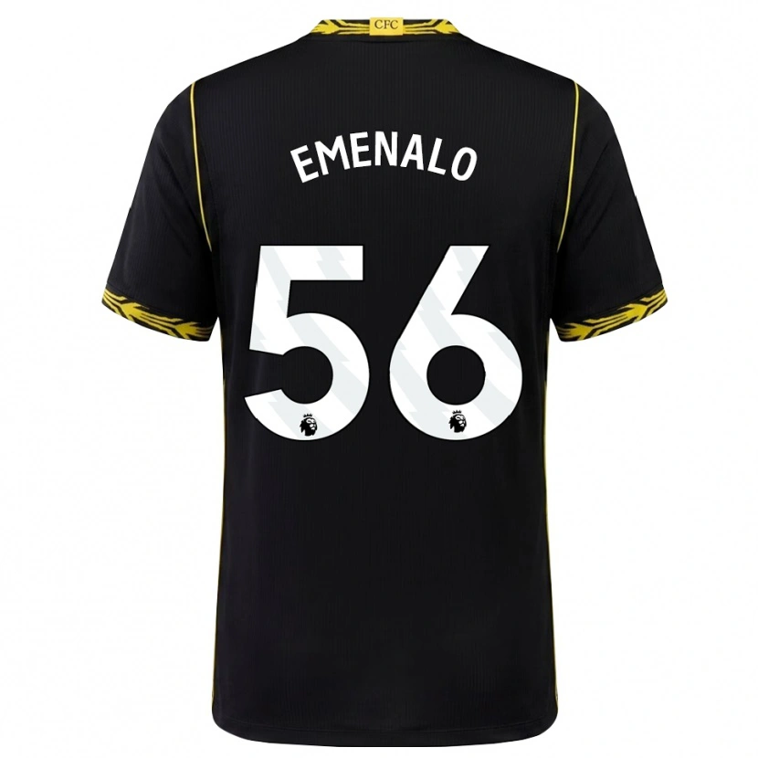 Danxen Kvinder Landon Emenalo #56 Sort Gul Udebane Spillertrøjer 2026/27 Trøje T-Shirt