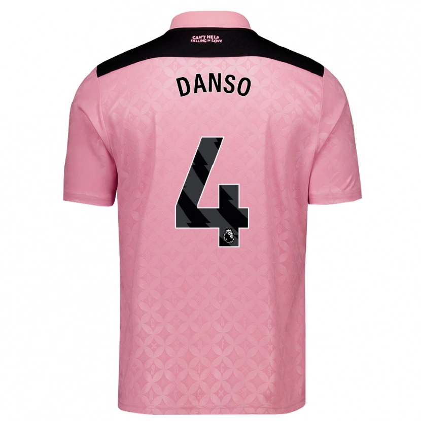 Danxen Kvinder Kevin Danso #4 Lysrosa Sort Udebane Spillertrøjer 2026/27 Trøje T-Shirt