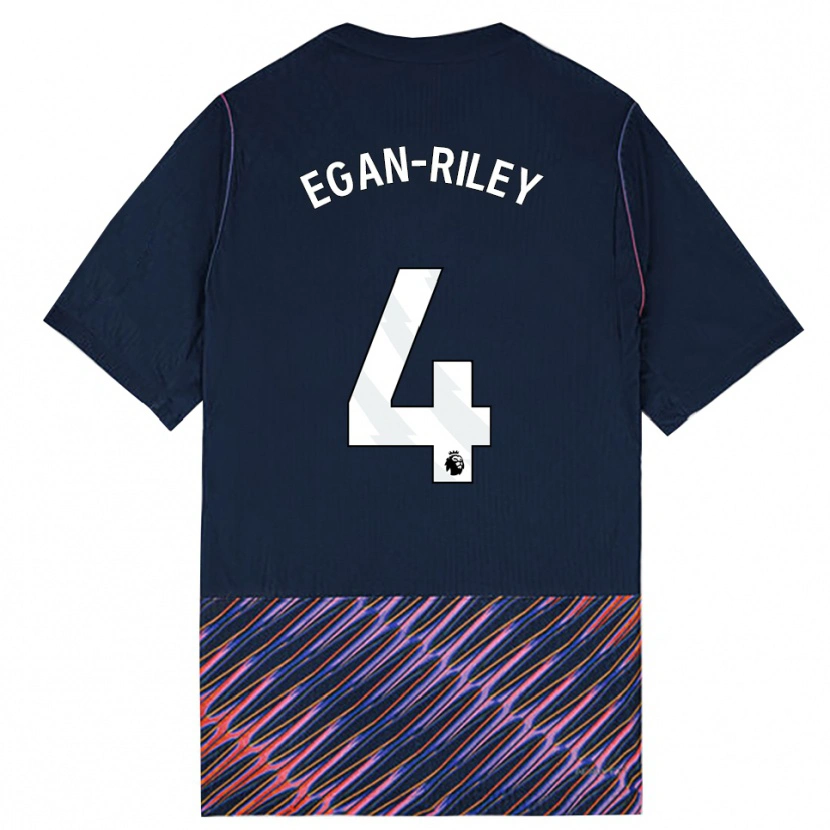 Danxen Kvinder Roman Egan-Riley #4 Kongeblå Hvid Udebane Spillertrøjer 2026/27 Trøje T-Shirt