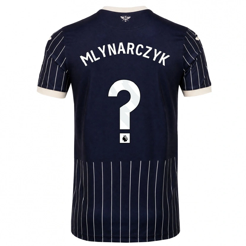 Danxen Kvinder Adam Mlynarczyk #0 Sort Hvid Udebane Spillertrøjer 2026/27 Trøje T-Shirt