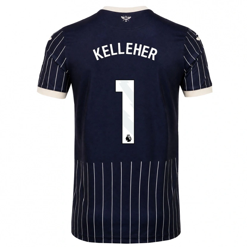 Danxen Kvinder Caoimhín Kelleher #1 Sort Hvid Udebane Spillertrøjer 2026/27 Trøje T-Shirt