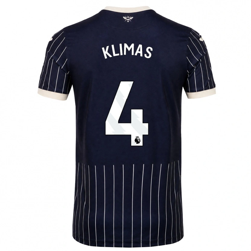 Danxen Kvinder Matas Klimas #4 Sort Hvid Udebane Spillertrøjer 2026/27 Trøje T-Shirt