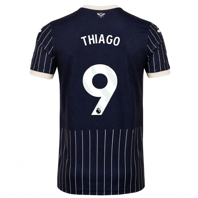 Danxen Kvinder Igor Thiago #9 Sort Hvid Udebane Spillertrøjer 2026/27 Trøje T-Shirt