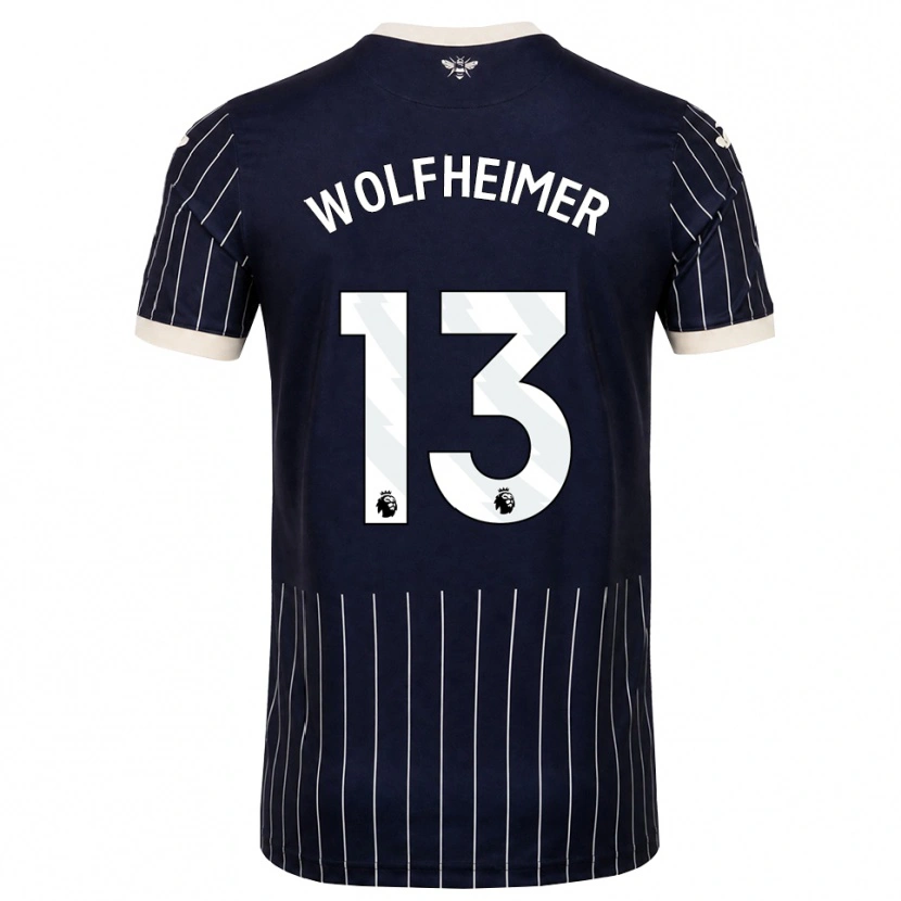 Danxen Kvinder Connor Wolfheimer #13 Sort Hvid Udebane Spillertrøjer 2026/27 Trøje T-Shirt