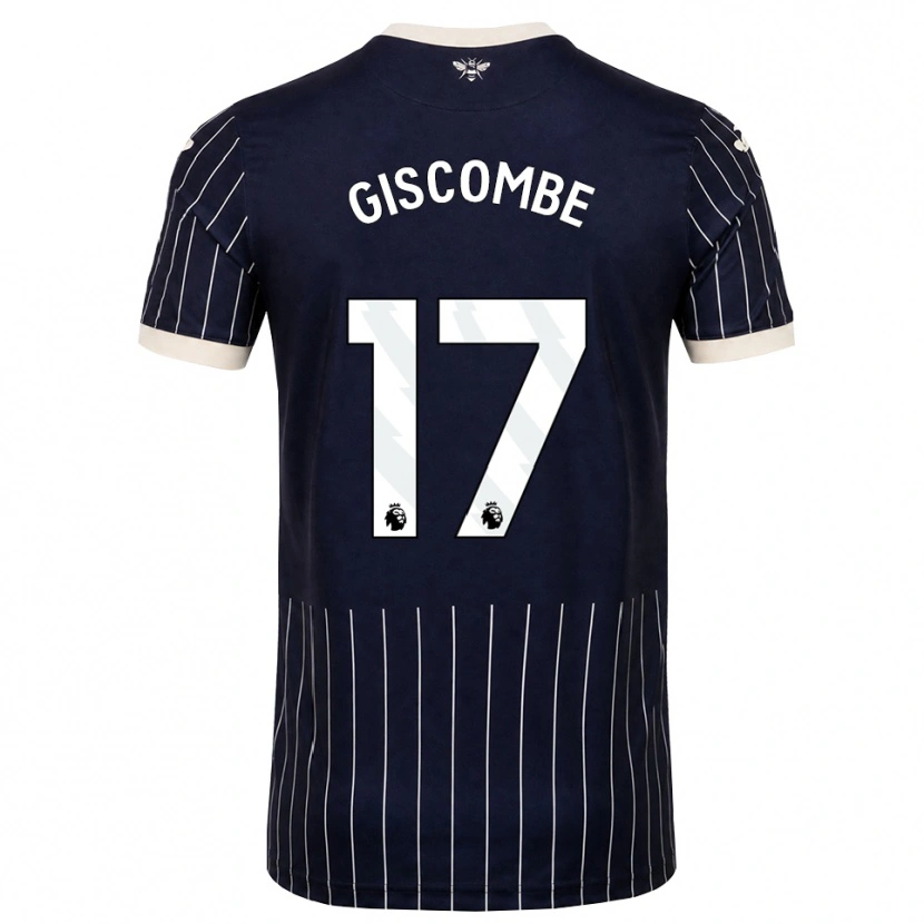 Danxen Kvinder Naeem Giscombe #17 Sort Hvid Udebane Spillertrøjer 2026/27 Trøje T-Shirt