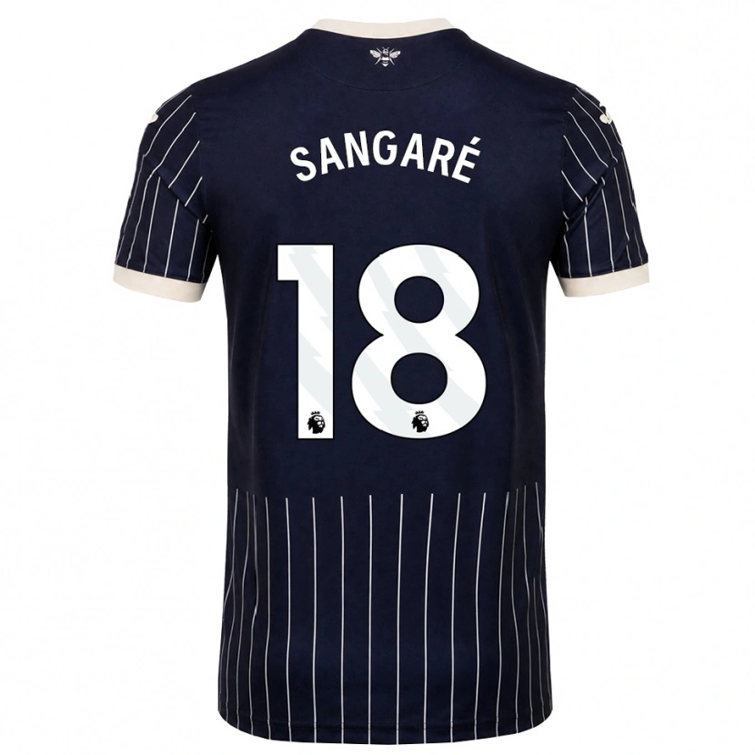 Danxen Kvinder Mamadou Sangaré #18 Sort Hvid Udebane Spillertrøjer 2026/27 Trøje T-Shirt