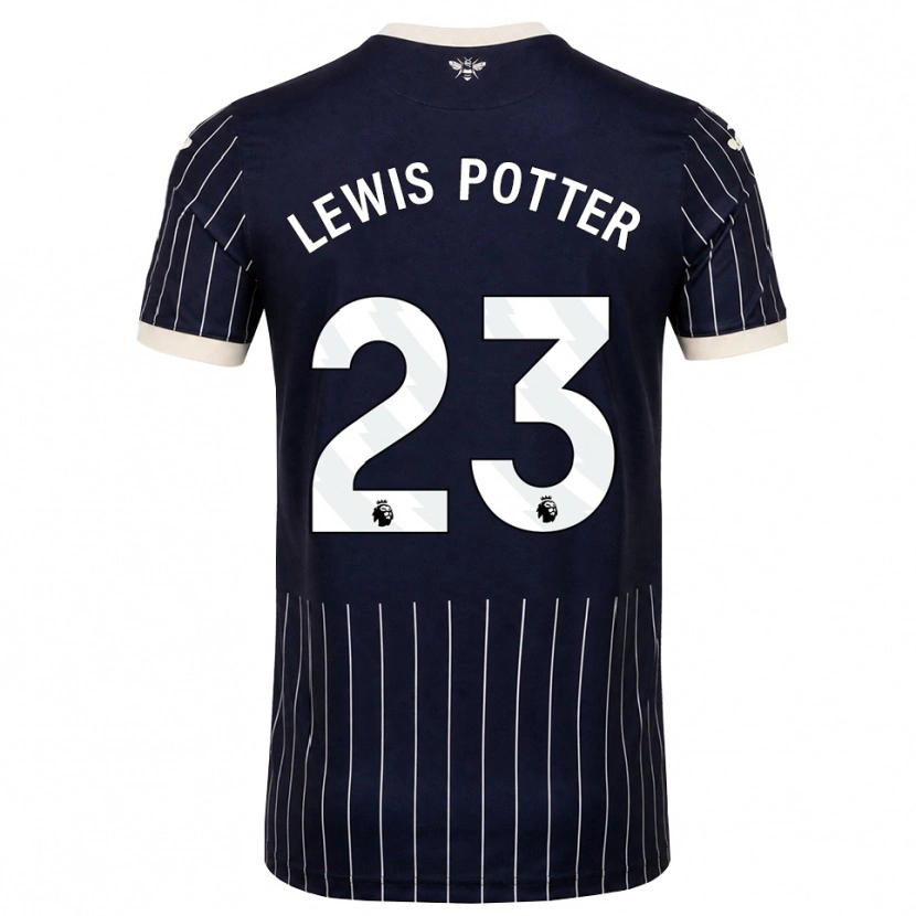 Danxen Kvinder Keane Lewis-Potter #23 Sort Hvid Udebane Spillertrøjer 2026/27 Trøje T-Shirt