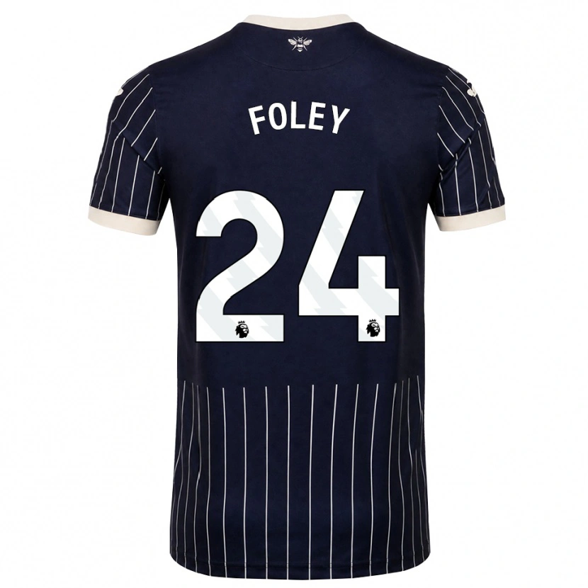 Danxen Kvinder Shania Foley #24 Sort Hvid Udebane Spillertrøjer 2026/27 Trøje T-Shirt