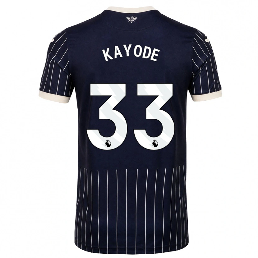 Danxen Kvinder Michael Kayode #33 Sort Hvid Udebane Spillertrøjer 2026/27 Trøje T-Shirt