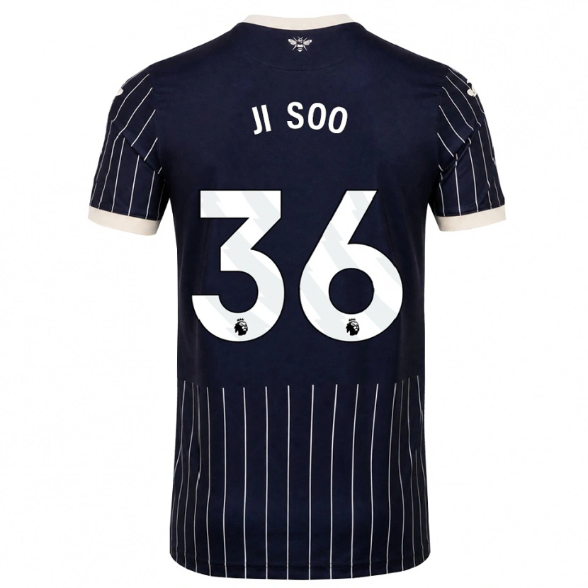 Danxen Kvinder Ji-Soo Kim #36 Sort Hvid Udebane Spillertrøjer 2026/27 Trøje T-Shirt