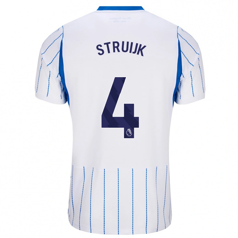 Danxen Kvinder Pascal Struijk #4 Jægerblå Hvid Udebane Spillertrøjer 2026/27 Trøje T-Shirt