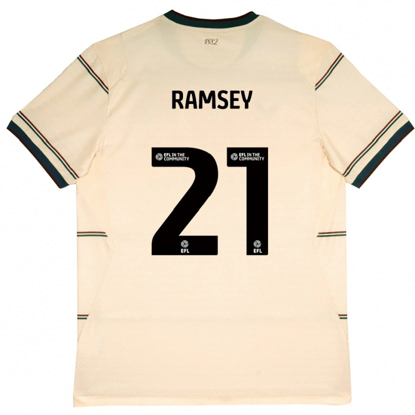 Danxen Kvinder Aaron Ramsey #21 Beige Vinrød Udebane Spillertrøjer 2026/27 Trøje T-Shirt