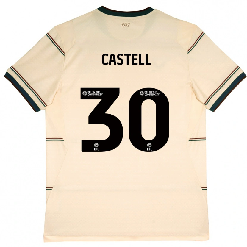 Danxen Kvinder Lluc Castell #30 Beige Vinrød Udebane Spillertrøjer 2026/27 Trøje T-Shirt