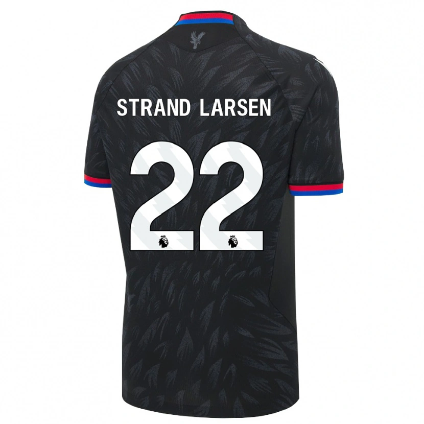 Danxen Kvinder Jørgen Strand Larsen #22 Sort Blå Rød Udebane Spillertrøjer 2026/27 Trøje T-Shirt
