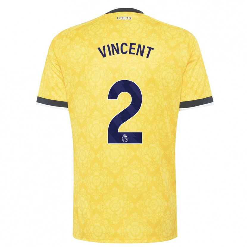 Danxen Kvinder Harvey Vincent #2 Gul Hvid Sort Udebane Spillertrøjer 2026/27 Trøje T-Shirt