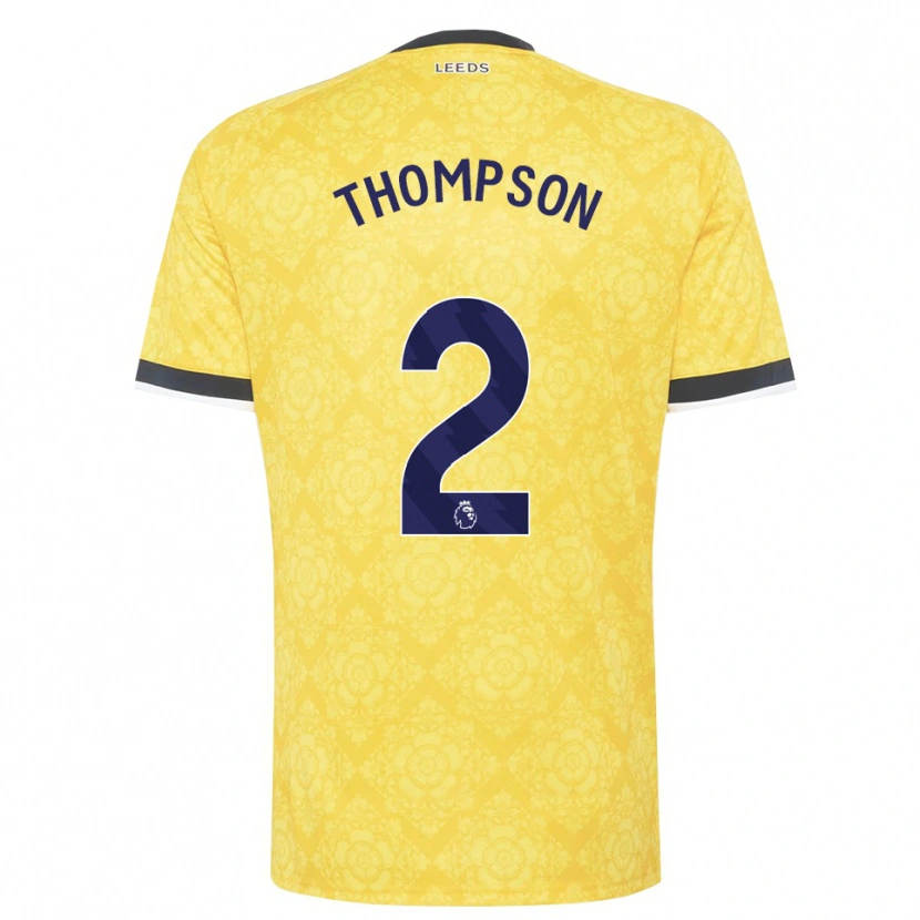 Danxen Kvinder Aiden Thompson #2 Gul Hvid Sort Udebane Spillertrøjer 2026/27 Trøje T-Shirt