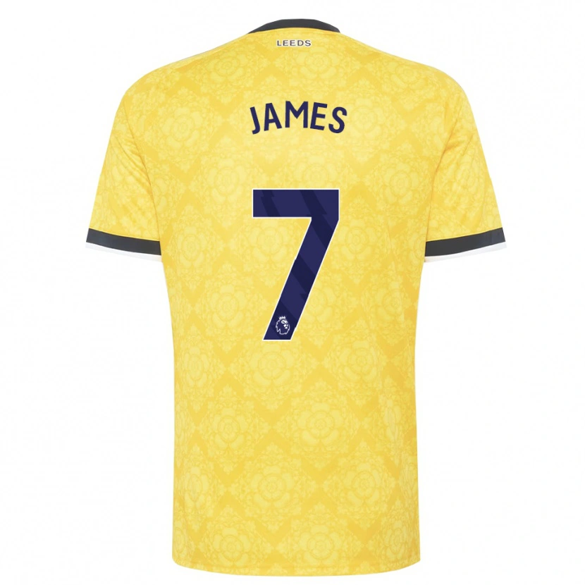 Danxen Kvinder Daniel James #7 Gul Hvid Sort Udebane Spillertrøjer 2026/27 Trøje T-Shirt