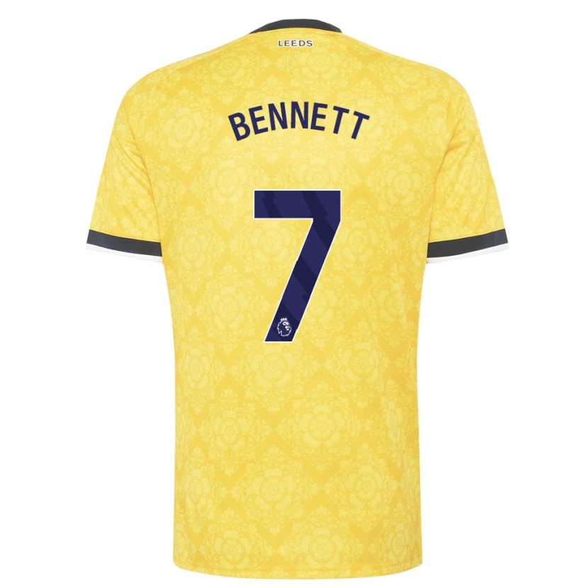 Danxen Kvinder Oliver Bennett #7 Gul Hvid Sort Udebane Spillertrøjer 2026/27 Trøje T-Shirt