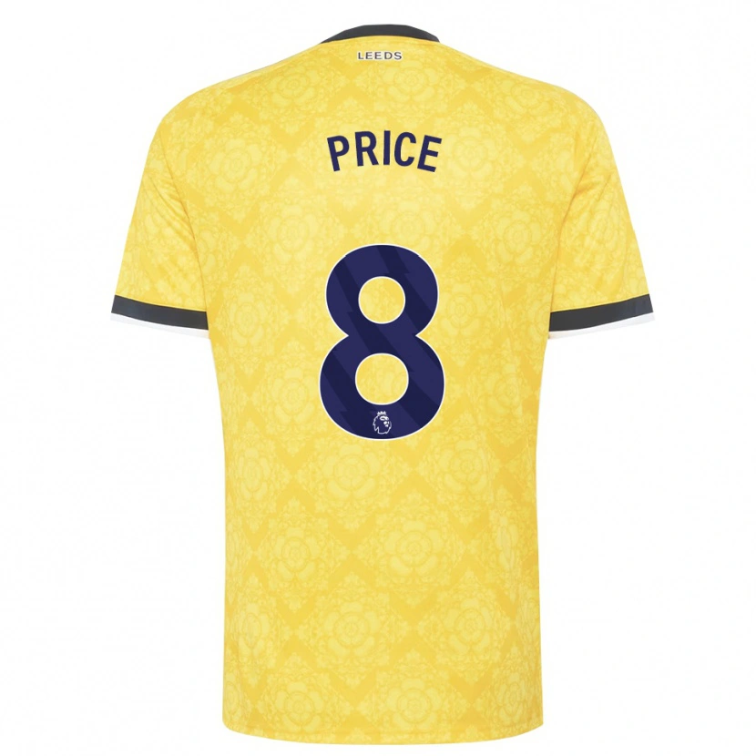 Danxen Kvinder Leoni Price #8 Gul Hvid Sort Udebane Spillertrøjer 2026/27 Trøje T-Shirt