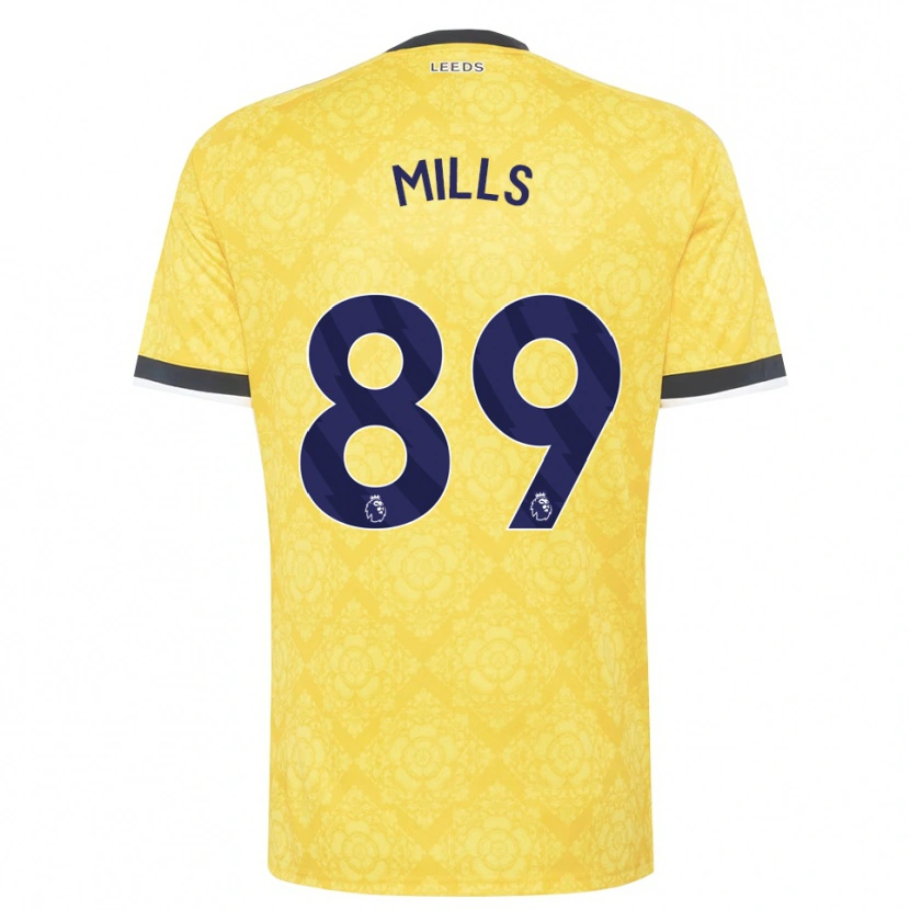Danxen Kvinder Callum Mills #89 Gul Hvid Sort Udebane Spillertrøjer 2026/27 Trøje T-Shirt